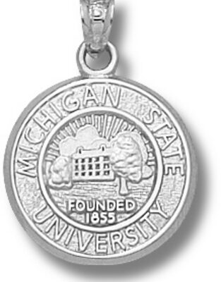 Michigan State Spartans "Seal" Pendant - Sterling Silver Jewelry