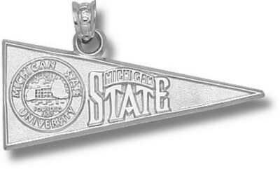 Michigan State Spartans "Seal and Mich State Pennant" Pendant - Sterling Silver Jewelry