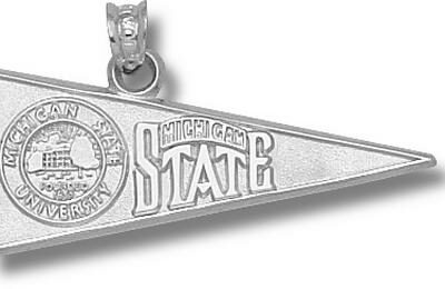 Michigan State Spartans "Seal and Mich State Pennant" Pendant - Sterling Silver Jewelry