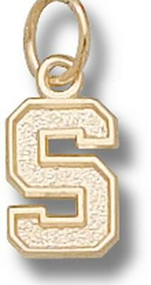 Michigan State Spartans Small "S" Charm - 14KT Gold Jewelry