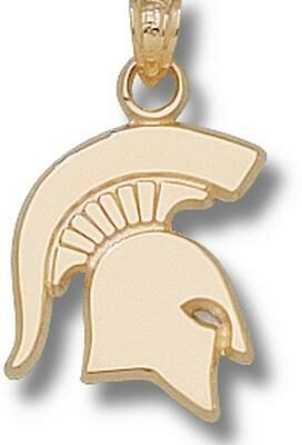 Michigan State Spartans Solid "Spartan" Pendant - 14KT Gold Jewelry