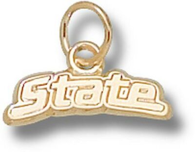 Michigan State Spartans "State" 3/16" Charm - 10KT Gold Jewelry