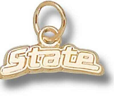 Michigan State Spartans "State" 3/16" Charm - 10KT Gold Jewelry