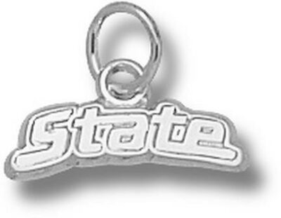 Michigan State Spartans "State" 3/16" Charm - Sterling Silver Jewelry