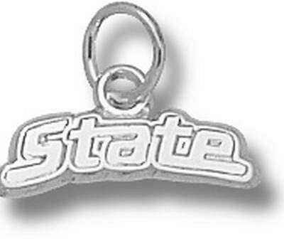 Michigan State Spartans "State" 3/16" Charm - Sterling Silver Jewelry