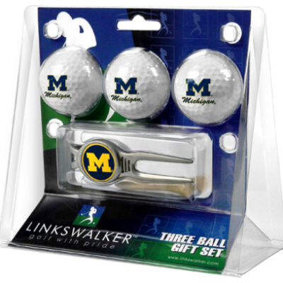 Michigan Wolverines 3 Ball Golf Gift Pack with Kool Tool