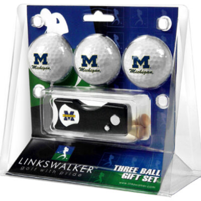 Michigan Wolverines 3 Golf Ball Gift Pack with Spring Action Tool