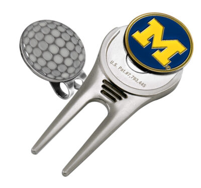 Michigan Wolverines Divot Tool Hat Clip with Golf Ball Marker (Set of 2)