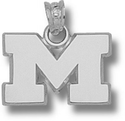 Michigan Wolverines "M" 1/2" Pendant - Sterling Silver Jewelry