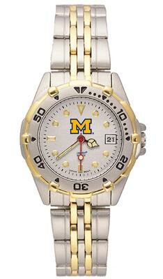 Michigan Wolverines "M" All Star Watch with Stainless Steel Band - Women's