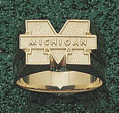 Michigan Wolverines "M Michigan" Men's Ring Size 10 1/2 - 10KT Gold Jewelry