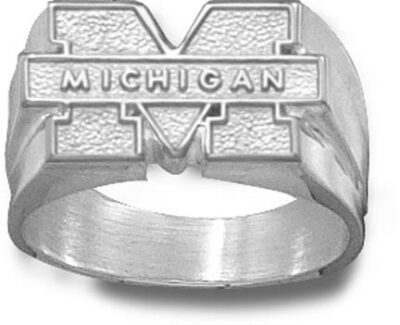 Michigan Wolverines "M Michigan" Men's Ring Size 10 1/2 - Sterling Silver Jewelry