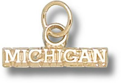 Michigan Wolverines "Michigan" Charm - 14KT Gold Jewelry