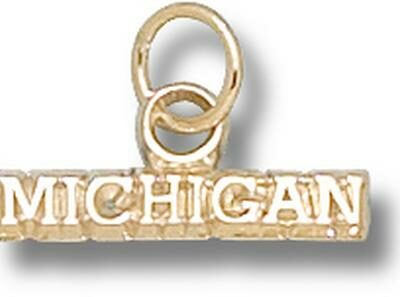 Michigan Wolverines "Michigan" Charm - 14KT Gold Jewelry