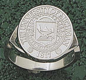 Michigan Wolverines "Seal" Men's Ring Size 10 1/2 - Sterling Silver Jewelry