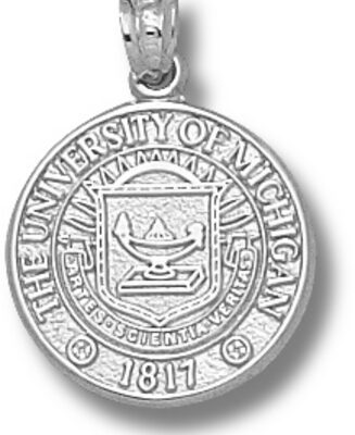 Michigan Wolverines "Seal" Pendant - Sterling Silver Jewelry