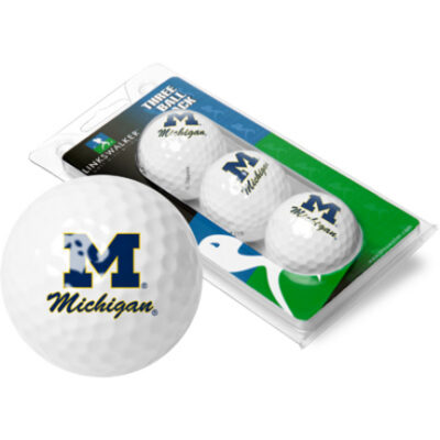 Michigan Wolverines Top Flite XL Golf Balls 3 Ball Sleeve (Set of 3)