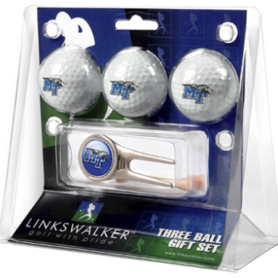 Middle Tennessee State Blue Raiders 3 Golf Ball Gift Pack with Cap Tool