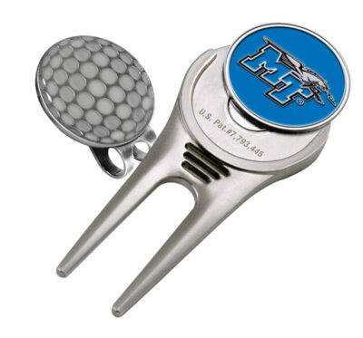 Middle Tennessee State Blue Raiders Divot Tool Hat Clip with Golf Ball Marker (Set of 2)