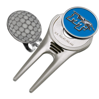 Middle Tennessee State Blue Raiders Divot Tool Hat Clip with Golf Ball Marker (Set of 2)