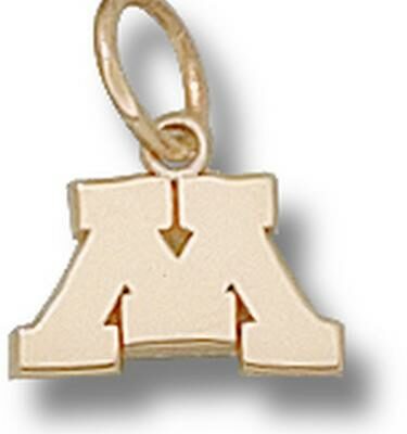 Minnesota Golden Gophers "M" 3/8" Charm - 10KT Gold Jewelry