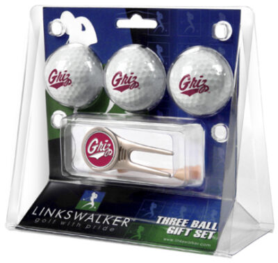 Montana Grizzlies 3 Golf Ball Gift Pack with Cap Tool