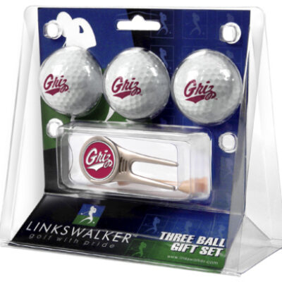 Montana Grizzlies 3 Golf Ball Gift Pack with Cap Tool