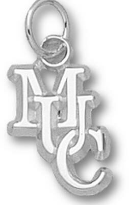 Mount Union Purple Raiders Interlocked "MUC" 1/2" Charm - Sterling Silver Jewelry