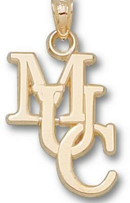 Mount Union Purple Raiders Interlocked "MUC" Pendant - 10KT Gold Jewelry