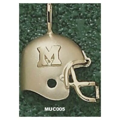 Mount Union Purple Raiders "M Football Helmet" Pendant - 10KT Gold Jewelry