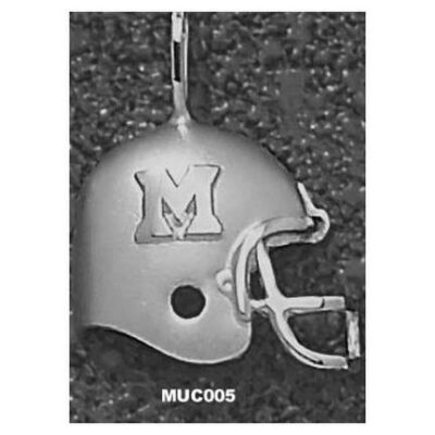 Mount Union Purple Raiders "M Football Helmet" Pendant - Sterling Silver Jewelry