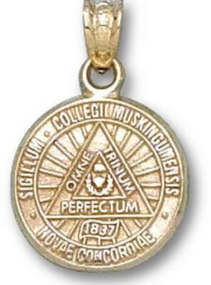 Muskingum Fighting Muskies "Seal" 1/2" Pendant - 14KT Gold Jewelry