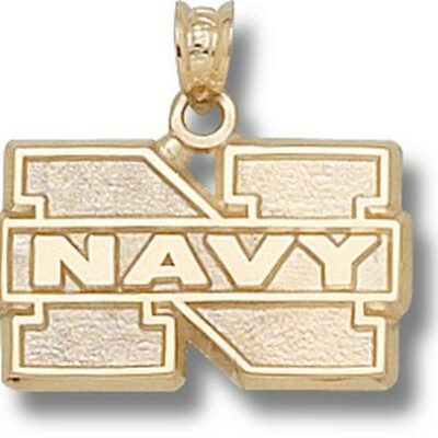 Navy Midshipmen "N Navy" 1/2" Pendant - 10KT Gold Jewelry