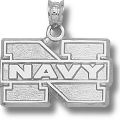 Navy Midshipmen "N Navy" 1/2" Pendant - Sterling Silver Jewelry