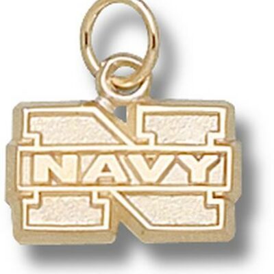 Navy Midshipmen "N Navy" 5/16" Charm - 14KT Gold Jewelry