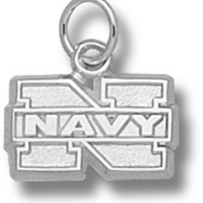 Navy Midshipmen "N Navy" 5/16" Charm - Sterling Silver Jewelry