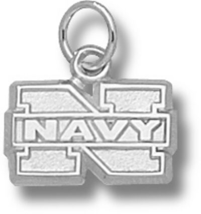 Navy Midshipmen "N Navy" 5/16" Charm - Sterling Silver Jewelry