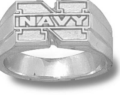 Navy Midshipmen "N Navy" Ladies' Ring Size 7 - Sterling Silver Jewelry