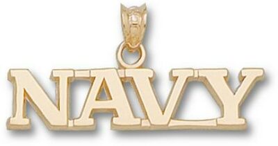 Navy Midshipmen "Navy" 1/4" Pendant - 14KT Gold Jewelry