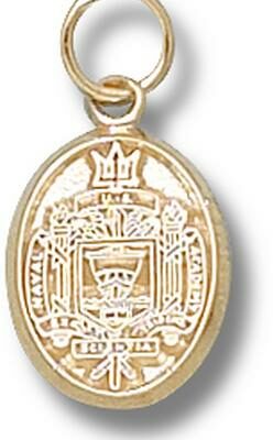 Navy Midshipmen Oval "Seal" Charm - 14KT Gold Jewelry