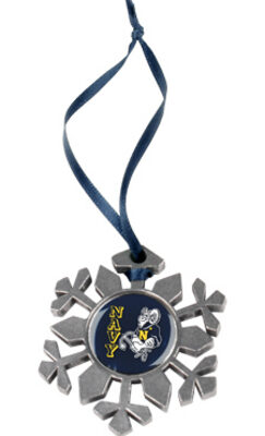 Navy Midshipmen Snowflake Ornament (Set of 2)