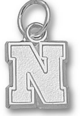 Nebraska Cornhuskers Block "N" 3/8" Charm - Sterling Silver Jewelry