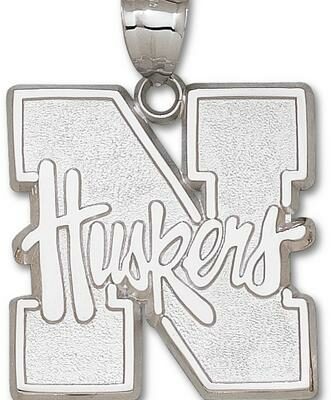 Nebraska Cornhuskers Giant 1 1/2" W x 1 1/2" H "N Huskers" Pendant - 14KT Gold Jewelry