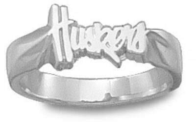 Nebraska Cornhuskers "Huskers" Ladies' Ring Size 7 - Sterling Silver Jewelry