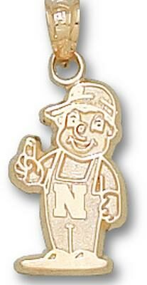 Nebraska Cornhuskers "Lil' Red Mascot" 5/8" Pendant - 14KT Gold Jewelry