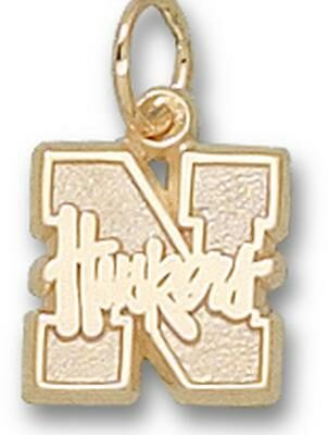 Nebraska Cornhuskers "N Huskers" 3/8" Charm - 10KT Gold Jewelry