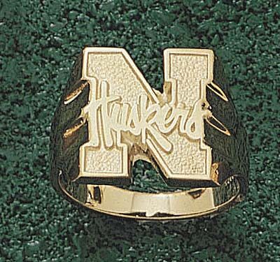 Nebraska Cornhuskers "N Huskers" Men's Ring Size 10 1/2 - 10KT Gold Jewelry