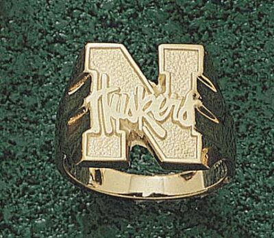 Nebraska Cornhuskers "N Huskers" Men's Ring Size 10 1/2 - 14KT Gold Jewelry