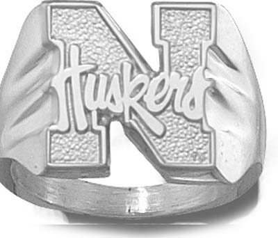 Nebraska Cornhuskers "N Huskers" Men's Ring Size 10 1/2 - Sterling Silver Jewelry