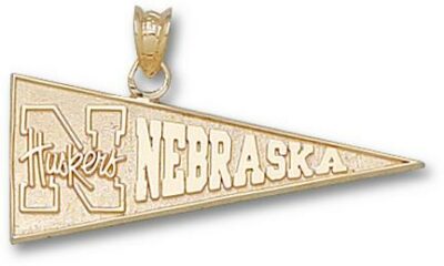 Nebraska Cornhuskers "N Huskers Pennant" Pendant - 14KT Gold Jewelry